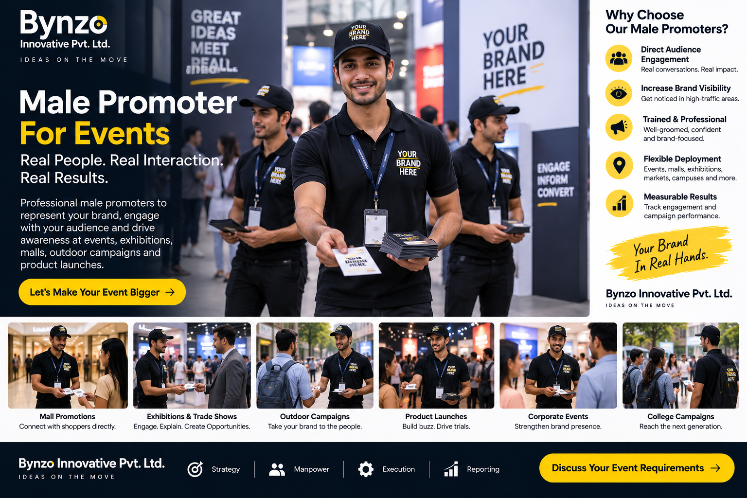 Male Promoter For Events service by Bynzo Innovative Pvt. Ltd