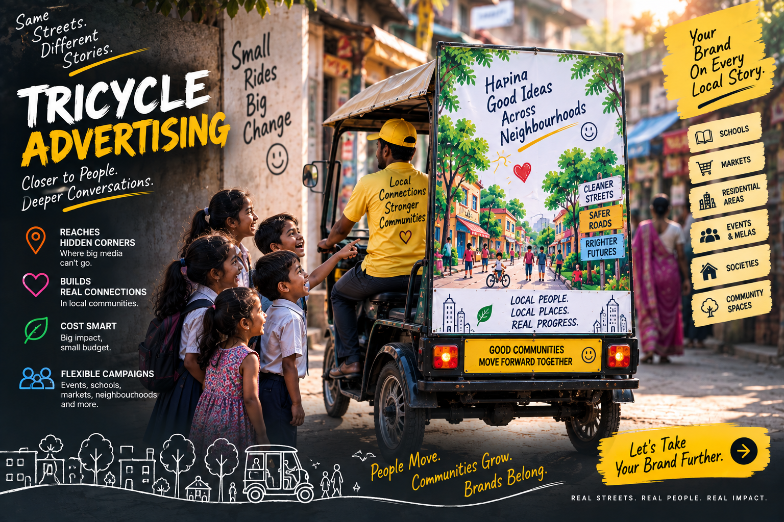 Tricycle Advertising service by Bynzo Innovative Pvt. Ltd